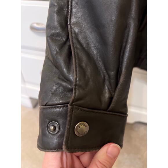 Vintage J.Park Collection Brown Genuine Lamb Leather Bomber Jacket Men's Size XL - Picture 6 of 7